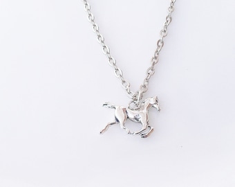 Horse Necklace Silver Charm Women Jewelry Teen Tween Jewelry Gift