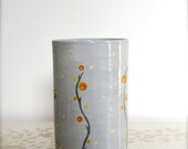 Gray Flowered Tumbler