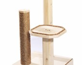 Natural 36 Inch Two Level Cat Tree with Cedar Posts and Manila Rope