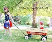 The Patriotic Scrappy Tutu- Rag Skirt - Girls Scrappy Tutu - red, white and royal blue