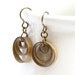 Small Gold Circle Earrings with Niobium Earring Hooks Three Hoops Paper Quilled Eco Friendly Earrings / Artisan Jewelry