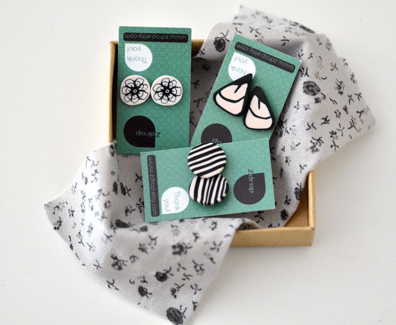 Three post earrings- Choose your design