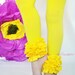 Lemon Ice Yellow ruffled footless tights