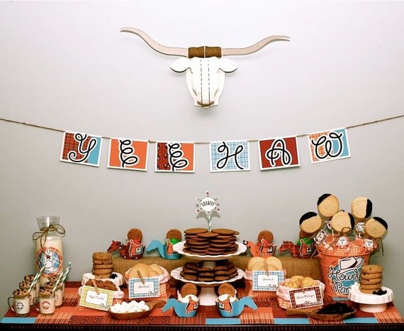 20 DOLLARS OFF Cowboy Birthday Party Value Package from the Cowboy Cool DIY Printable Collection by Spaceships and Laser Beams Il_570xn