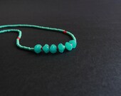Aqua & Red necklace OOAK  - The Delicate collection, Morning, 2