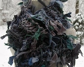 Indigo Rag Knit Long Scarf