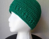 Kylie Hat in Kelly Green - Beanie Beenie Cloche Cap  - Ready to Ship - FREE US Shipping