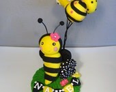 Custom Bumble Bee Cake Topper for Birthday or Baby Shower