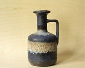 Mid Century Modern West German Pottery Ruscha  Handled Vase in Blue