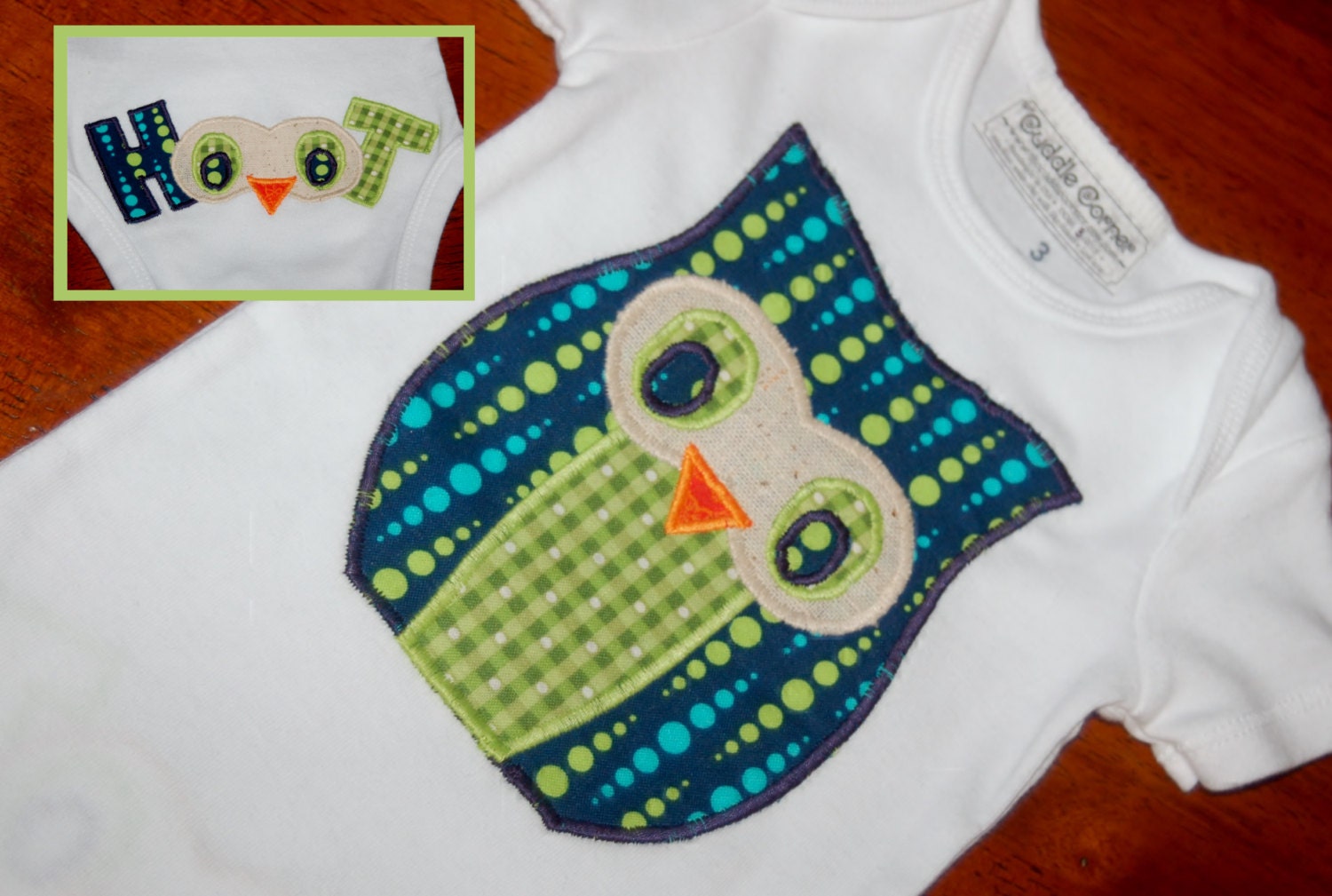 Owl Boutique Baby Boy Clothes - Patchwork Onesie / Bodysuit