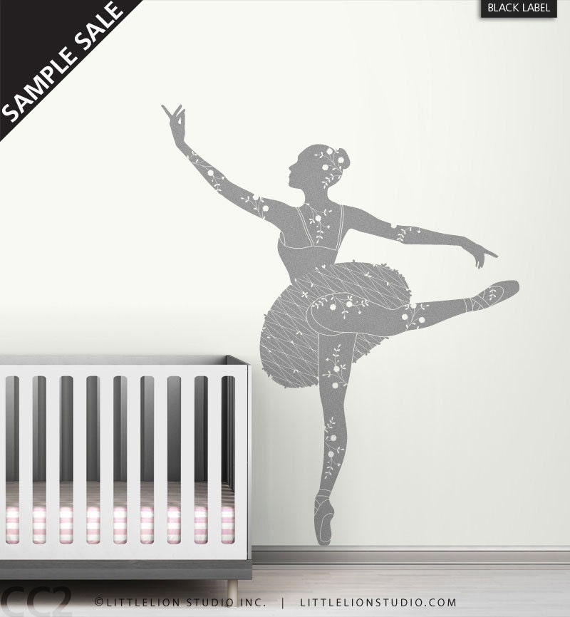 Wall Decal Sample Sale - Black Label - Ballerina - Metallic Silver
