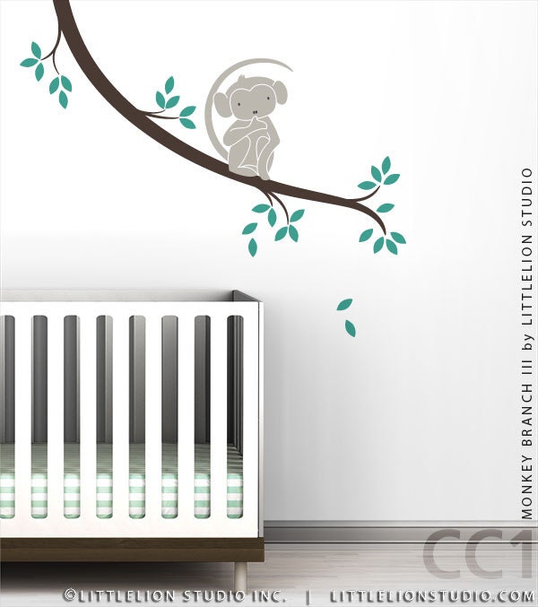 Monkey Branch III Wall Decal by LittleLion Studio