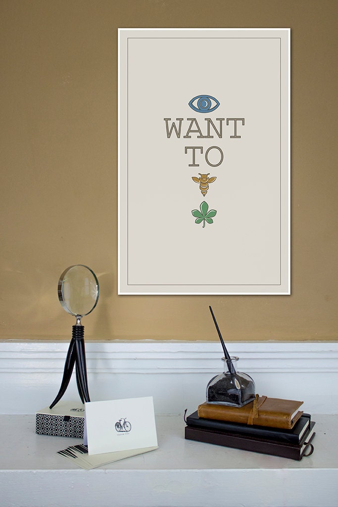 Pictographic Quote - I Want to Believe // X-Files Inspired Quote Poster // 11x17 Minimalist Geek Art Print