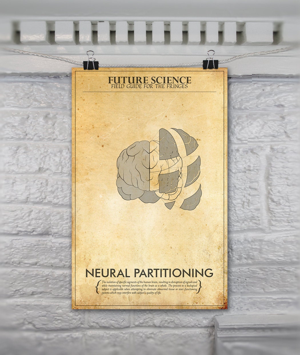 Fringe Inspired Mad Scientist Poster // Neural Partitioning // 11x17 Minimalist Vintage Print
