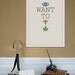 Pictographic Quote - I Want to Believe // X-Files Inspired Quote Poster // 11x17 Minimalist Geek Art Print