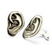 Anatomical Ear Cuff Links Cufflinks Anatomy Jewelry For Him Men Groom Gag Gift Medical Weird Science Black and White Vintage Illustration