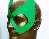 Superhero or Supervillain - Handmade Leather Mask - In Green