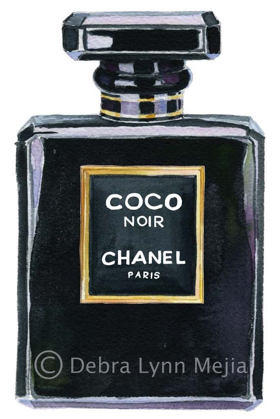 Coco Chanel Noir Perfume Bottle Print