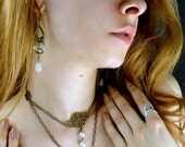Victorian Moonstone Necklace 12" - 14" Adjustable