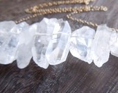 Raw Quartz Necklace in Gold