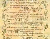 Budget reproductions of Charity quote 11 1/2 x 17 1/5  inches