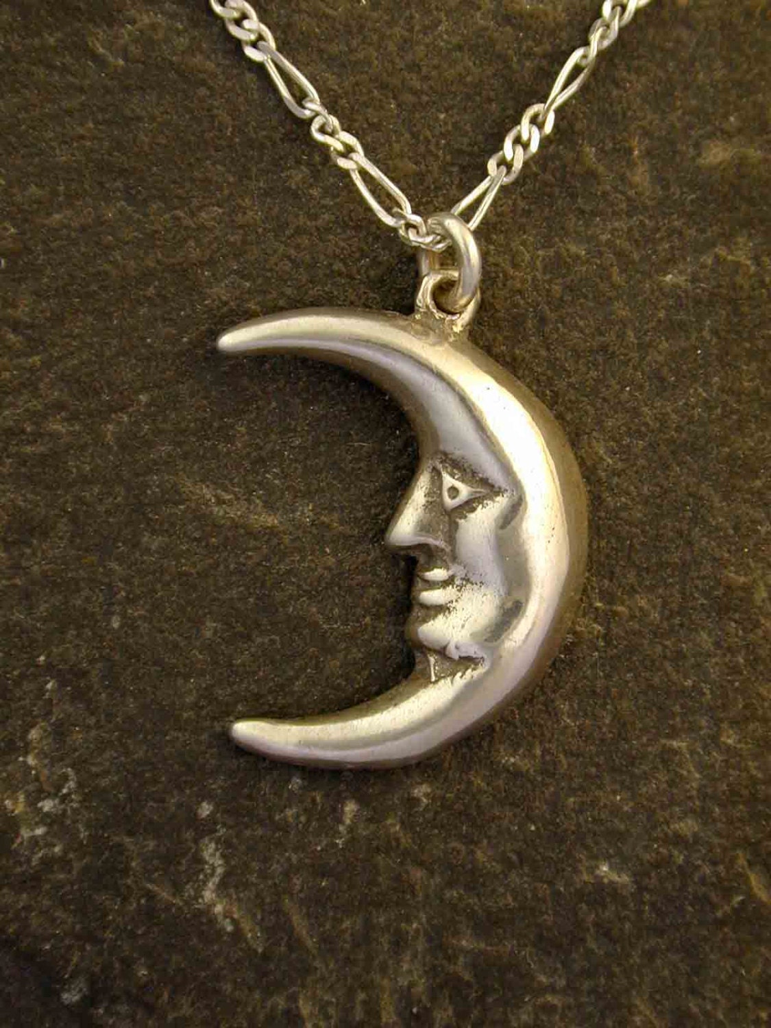 Sterling Silver Moon Pendant on a Sterling Silver Chain