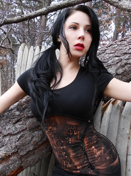 Steampunk Lolita Gothic Post Apocalyptic Corset Zombie Top Neo Victorian Shredded Underbust