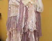 vintage inspired extra shabby cotton wrap skirt/shawl...a work of art and love..38" across...
