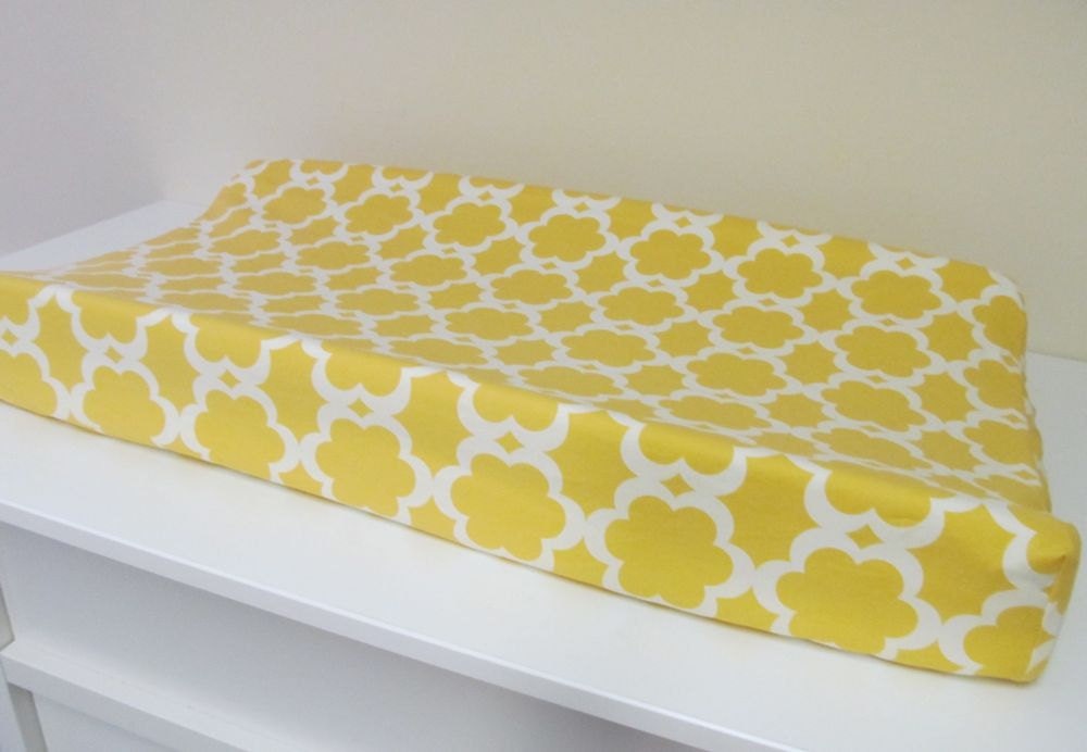 Custom Changing Pad Cover - Contoured - Tarika Yellow or Fabric of Your Choice