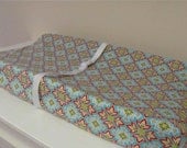 Custom Changing Pad Cover - Contoured - Delighted by Riley Blake