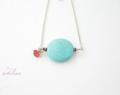 Turquoise necklace, blue necklace, modern jewelry,spike jewelry,mothers day