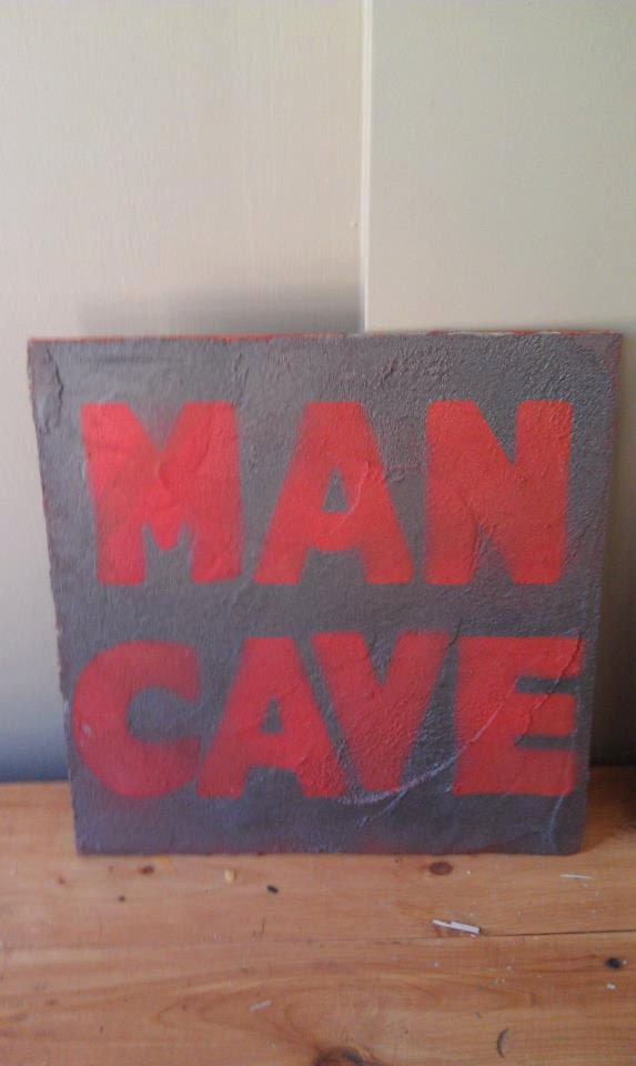 Concrete Coated "Man Cave" Sign for FATHERS DAY