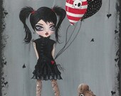 Original Acrylic Painting "My Pet Monster" Creepy Cute Zombie Puppy