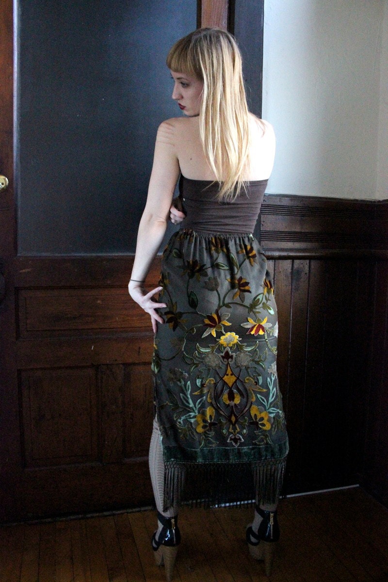 elegant silk tassel skirt