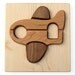 Wood Airplane Chunky Puzzle, Eco-Friendly Montessori Toy for Toddlers