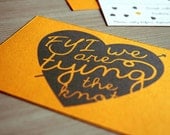 Funny printable wedding invitation suite with hearts/ yellow engagement invitations/ "FYI we are tying the knot"