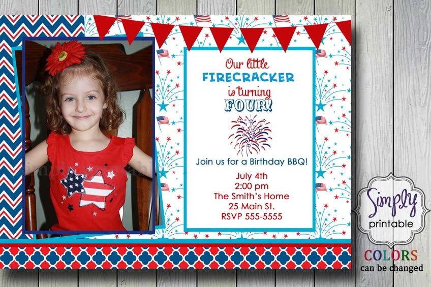 4th of July Birthday Invitation Il_170x135