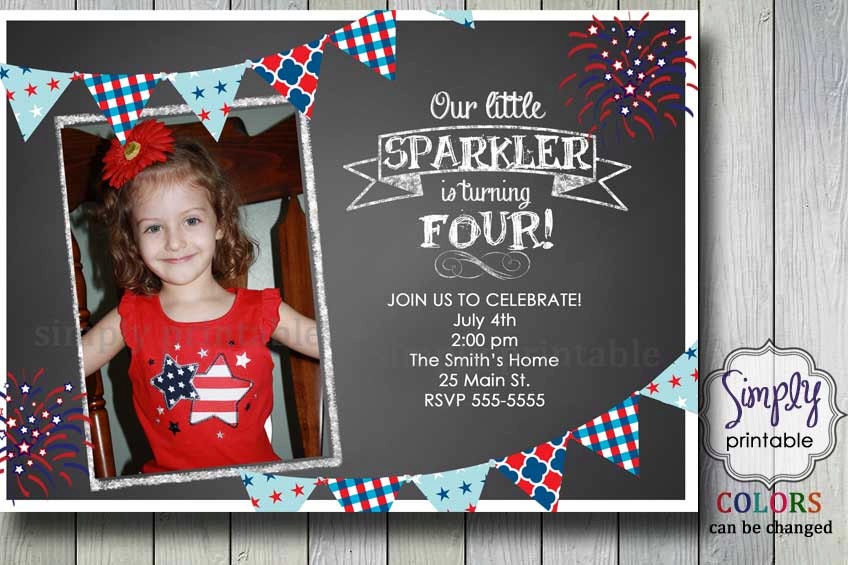 Fourth of July Birthday Invitation with Photo Il_170x135