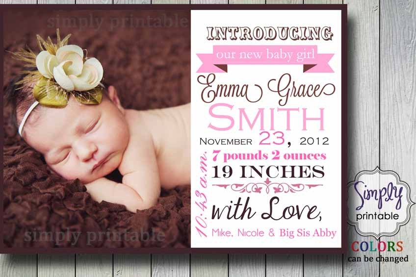 Girl Birth Announcement Il_570xn