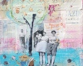 Original Mixed Media Collage- "Our Joy - Spring is Here"  Collage Art by Angela Petsis