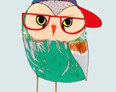 Owl Kid. Unique Children's Decor by Ashley Percival. Illustration Art Print.