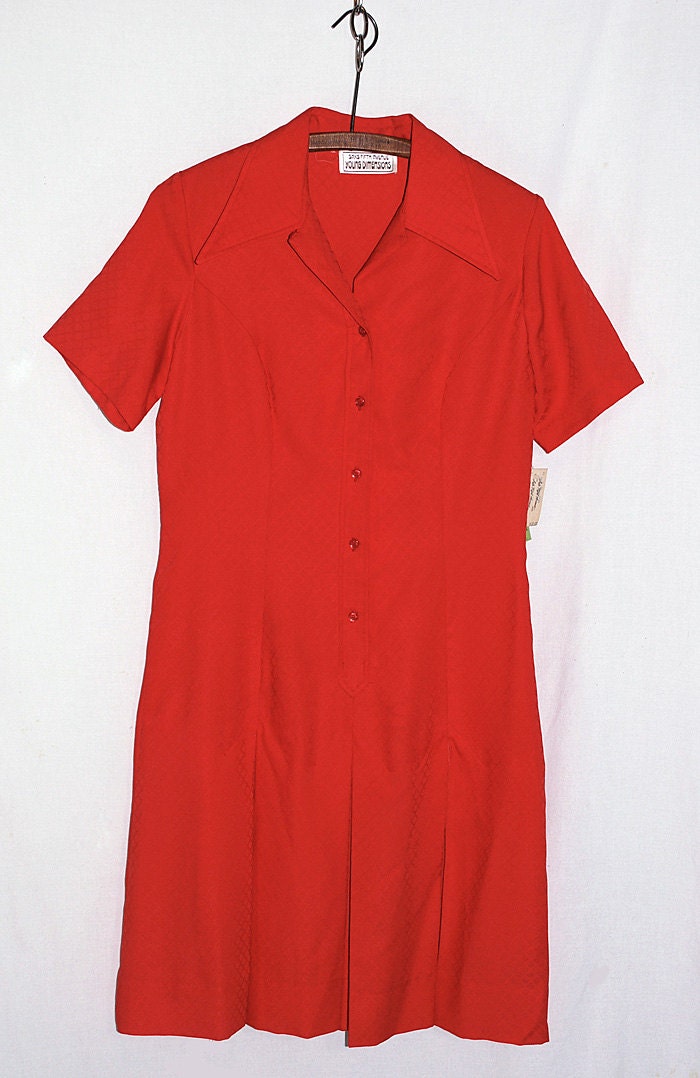 Vintage 60s Mod Orange Shift Dress UNWORN with TAGS XL