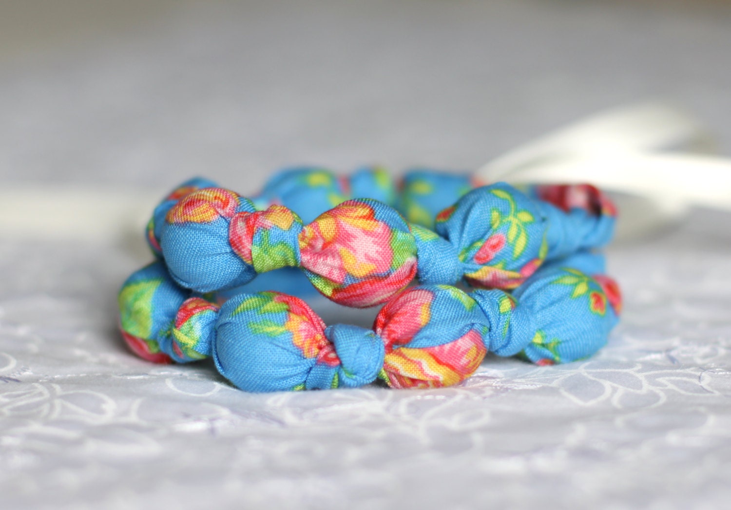 Blue Rose Teething Necklace, Breastfeeding Nursing Necklace, Babywearing/Fabric Necklace, Baby Teether
