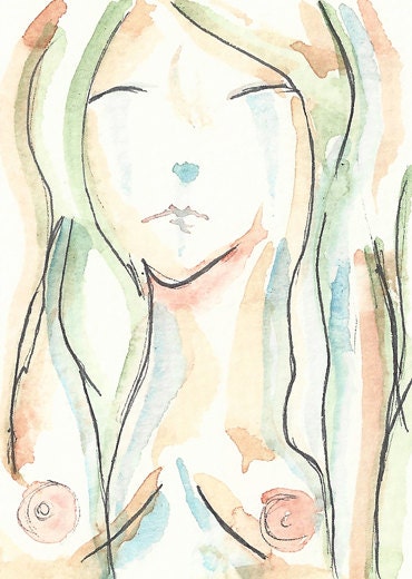 Abstract Nude 2 , Original ACEO, Artist Trading Card, ATC.