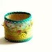 SUMMER BRACELET, Embroidered Jewelry, Turquoise Lime, Silk Bracelet, Quilted Textile