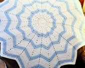 Boy Baby Blanket, White and Blue Star Blaket, Traditional Baby Blanket, Classic Baby Blanket
