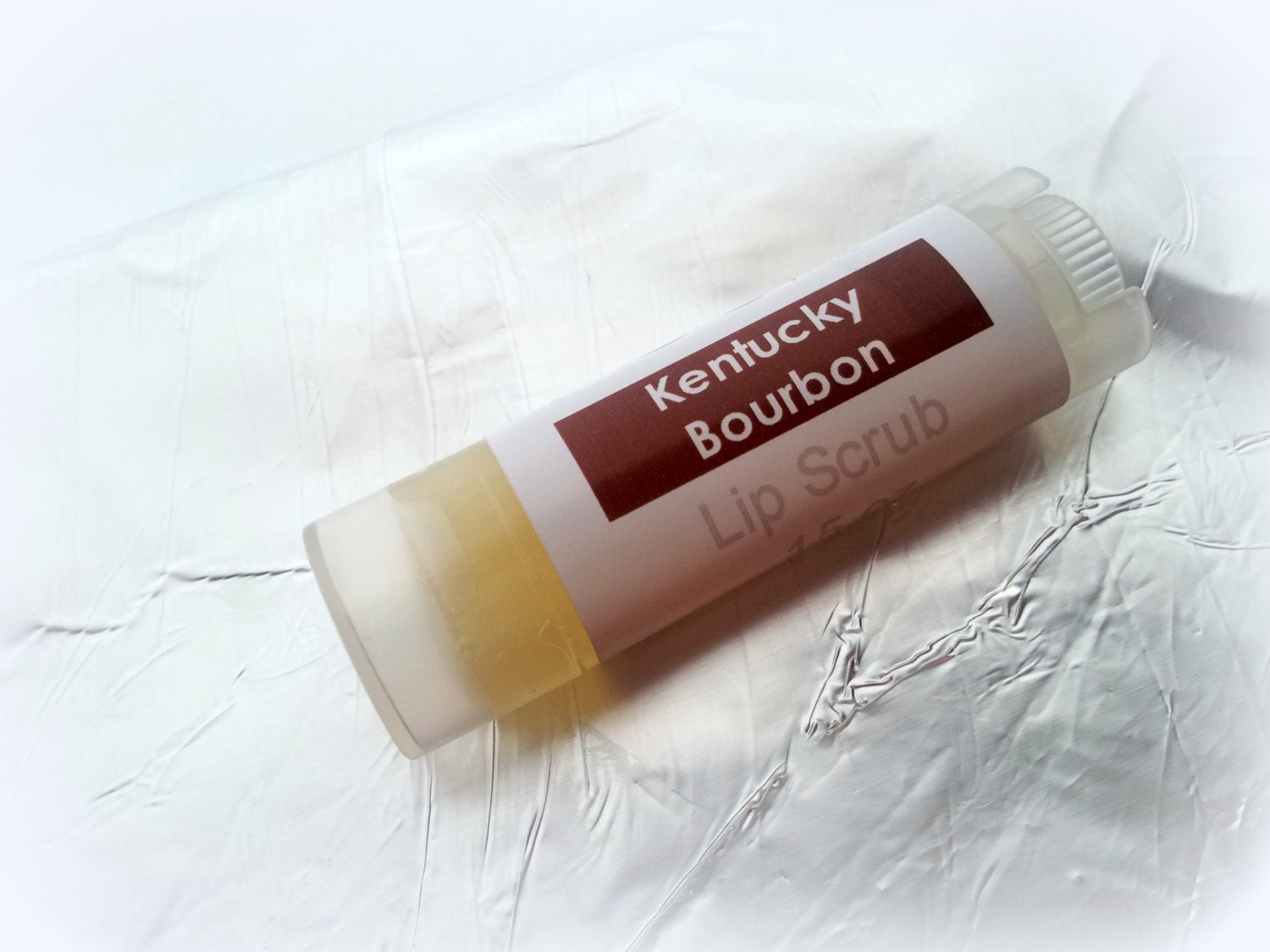 VEGAN Lip Scrub - Kentucky Bourbon - Sugar Scrub - Mango Butter Lip Treatment Tube