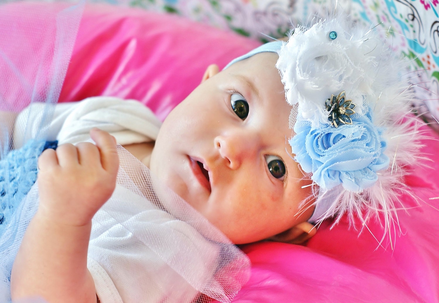 blue infant headband/ newborn headband/ baby hair bow/ hairbow/ baby bow/ baby headband/ toddler hairbow/ hair bow/ headband/ photo prop