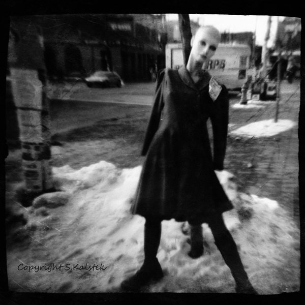 Mannequin Photography black and white Mannequin Photograph Cityscape Toronto Street Scene wall art  Lomography print 8x8