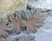 Antique Laurel Leaf Salvage Garniture, Cast Iron, Architectural